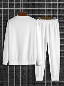 Premium Men Casual 2 Piece Set Custom Printed Design Breathable Tracksuits Top Notch <b>100</b>% Cotton Full Sleeves Sweat Suits - Product Image 6