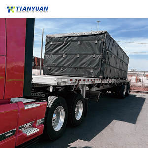 Bâche en vinyle <span class=keywords><strong>ultra</strong></span> légère noire pour bois, 20' x 27' (6' de chute) - 14 oz, pour camion à plateau et remorque - Product Image 1