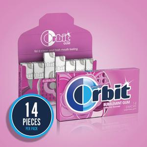 ORBIT Bubblemint Sugar Free Individually Wrapped Chewing <b>Gum</b> Mint Bulk Box , 12 Packs of 14-Pieces (168 Total Pieces) - Product Image 3