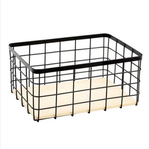 <b>Black</b> Square Shaped Metal Iron <b>Wire</b> Mesh Storage <b>Basket</b> - Product Image 5