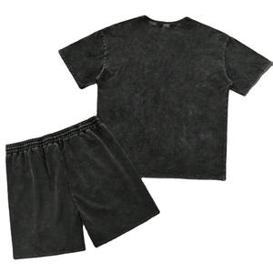 Ensemble d'été en jersey de coton délavé à l'acide, 220 GSM, fabrication OEM, fournisseur en gros personnalisé, production en vrac sous marque privée - Product Image 2
