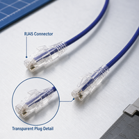 Câble de raccordement Ethernet Cat6A UTP fin RJ45 28AWG 8 conducteurs 2m Longueur personnalisée