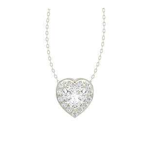 Compre Colgantes de Plata de Ley 925 de Primera Calidad para Mujeres y Niñas, Forma de Corazón, Chapados en Rodio, Oro de 14K, Turquesa, Circonita, Moissanita - Product Image 1