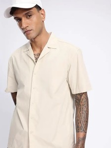 100% coton hommes décontracté coupe décontractée chemise solide respirant tricoté uni teint ODM approvisionnement avec design personnalisable - Product Image 3