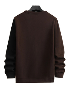 Sweat-shirt pour homme à col rond, design tendance 2025, fabrication sur mesure OEM, sweat-shirt en polaire uni à manches longues pour homme - Product Image 6