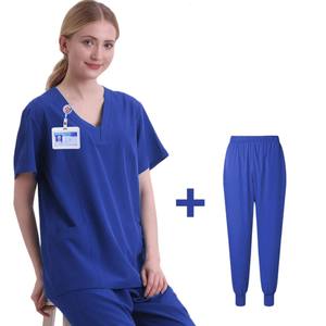 Uniformes Médicos Elásticos para Mujer, Conjuntos de Enfermería con Cuello en V - Product Image 5