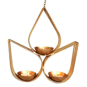 Festive Holiday Decorative Metal Hanging <b>Tealight</b> Candle Holder <b>Lantern</b> for Christmas Party Home Decor Tree Accessories - Product Image 3