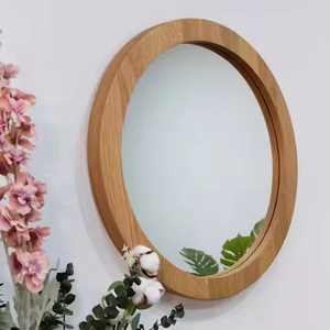 Azora Industries Grand miroir mural très demandé et fabriqué avec un cadre en bois rond et rond - Product Image 2