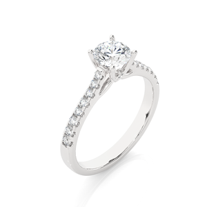 Anillo de Diamantes Cultivados en Laboratorio de Corte Redondo de Estilo Clásico, Anillo de Boda, Anillo de Eternidad en Oro Sólido de 14K, Joyería para Mujer, Certificado IGI - Product Image 5