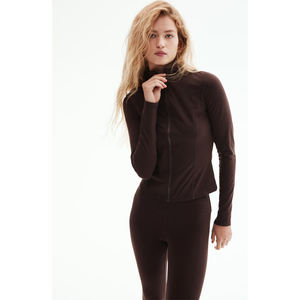 Sweat-shirt en jersey biologique pour femmes, sweat-shirts en coton, vêtements personnalisés, pull, pull à col rond rayé en polaire, sweat-shirt OEM - Product Image 3