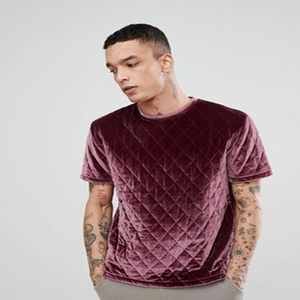 T-Shirts en velours/velours bon marché, col rond de haute qualité pour hommes, t-shirt de créateur - Product Image 1