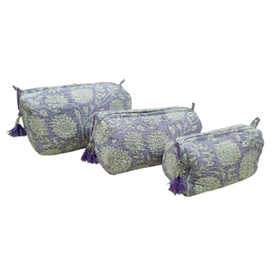 Juego de bolsas de cosméticos acolchadas Lavender Fields-Sereno y sostenible - Product Image 1