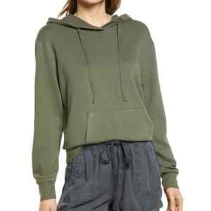 Sweat-shirt en coton à col rond surdimensionné pour femme, impression par transfert thermique, streetwear uni - Product Image 6