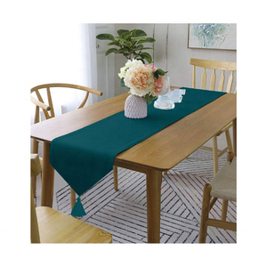 Reusable Beauty 100% Cotton Embroidered Solid Green Tribal <b>Table</b> <b>Runner</b> 160 GSM 90 Inch Handmade In India ISO Certified Decor - Product Image 1