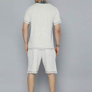 ชุดเสื้อยืดและกางเกงขาสั้นสำหรับผู้ชายชุดเสื้อยืดและกางเกงขาสั้นผ้าฝ้ายระบายอากาศสำหรับผู้ชายชุดเสื้อยืดและกางเกงขาสั้นสำหรับฤดูร้อน - Product Image 3