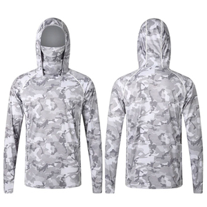 Unisex Outdoor Fishing Hoodie With Long Sleeve Hood Breathable Cooling Fabric <b>Moisture</b> <b>Wicking</b> Material And UV Protection - Product Image 2