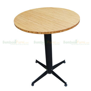 SFBCF008- 60cm Round <b>Bamboo</b> Wood and Iron Stand Minimalist Design Durable Coffee <b>Table</b> for Living Room - Product Image 1