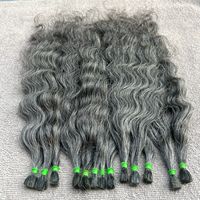 Extensions de cheveux humains vierges Remy indiens Arrow Exim gris, à trame plate, qualité 12A, simple épaisseur, fusion, toutes couleurs compatibles