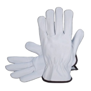 Best Performance Heavy Duty Driver Working <b>Gloves</b> Goat Grain Leather Reflective Safety Hand Protection for Construction Workers - Product Image 1