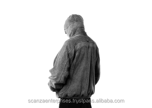 Acid Wash Zip Up Hoodie Logotipo personalizado de alta calidad Térmica Ninja Sudadera con capucha de algodón pesado Oversized Acid Wash Ninja Hoodie - Product Image 5