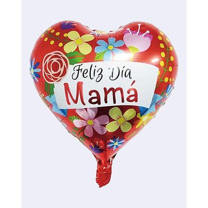 Globo de Aluminio con Diseño Floral Rosa en Forma de Corazón de 45cm (18in) para Fiestas, Feliz Día de la Madre - Product Image 3