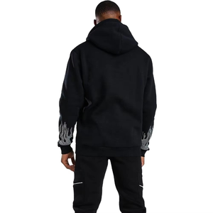 Sweat à capuche en coton lourd 500 g/m² surdimensionné pour hommes sweats à capuche en cristal brodés personnalisés avec logo en strass personnalisé - Product Image 3