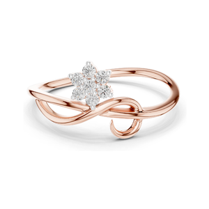 แหวนเพชรทรงดาว 0.105 กะรัต สำหรับผู้หญิง ทอง 18KT, 14KT, 10KT และเงิน 925  มีตัวเลือกทองชมพู ทองเหลือง ทองขาว - Product Image 2