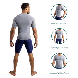 Service OEM Rash Guard pour hommes, manches courtes, col rond, pull d'entraînement, vêtements de sport, avec design personnalisé, Rash Guard à manches courtes - Product Image 4