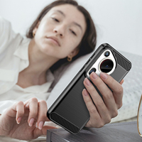 Étui de téléphone de haute qualité en fibre de carbone TPU brossé avec peinture UV, antichoc, anti-chute, léger, couleur unie, Nova12 Ultra Mate60 50