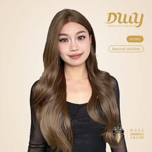 Bonna-DWY Free Part Long Wavy Brown Synthetic <b>Wig</b> Short Curly Layered Headband Style Light Brown Lace Front Mono Lace Front - Product Image 2
