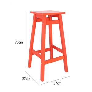 Well Home 'Laira' Set di 2 Sgabelli da Bar 70cm in Legno di Pino Corallo Eleganti e Raffinati - Product Image 3