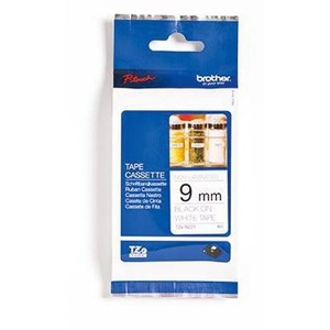 Cinta Adhesiva para Oficina Brother P-touch TZe-N221 de 9 mm x 8 m (Ancho x Largo), Cassette de Etiquetas Blanco/Negro - Product Image 1