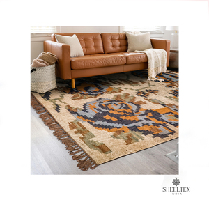 Alfombra de yute hecha a mano de lujo 2024, tamaño personalizado, ecológica para uso en exteriores, cocina, comedor, habitación de niños, estilo moderno lavable para el hogar - Product Image 6