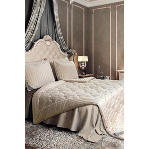 Varol Majesti Breathable Quilt Beige <b>Patchwork</b> Embroidered <b>Bedding</b> Set Queen King & Twin Sizes Home & Hotel Use Cotton Filling - Product Image 2