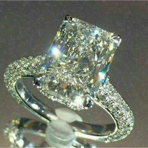 AAA+ Quality 5Ct Lab Created <b>Diamond</b> Solitaire Women Engagement <b>Ring</b> 14K White Gold Finish Cus-Jew132 - Product Image 1