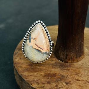 Supper Hot Selling New Original Maligano Jasper Pear Shape 925 Sterling Silver <b>Rings</b> Wholesale Designer <b>Rings</b> Factory Price <b>Ring</b> - Product Image 3