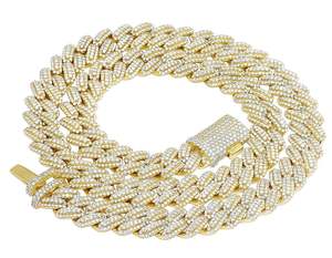 Cadena de eslabones cubanos de estilo Hip Hop personalizada con diamante de moissanita redondo helado de plata 925 nuevo para joyería de moda de rapero - Product Image 2