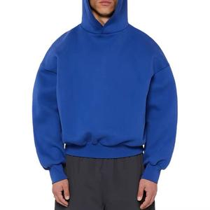 Jersey de mezcla de algodón para hombre de talla grande, sudadera de lana con capucha de gran tamaño y logotipo bordado, sudaderas básicas personalizables - Product Image 1