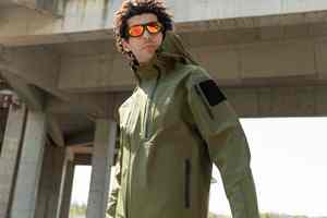 Veste coupe-vent de travail d'hiver en plein air avec logo personnalisé imperméable à capuche zippée Plus en polaire pour femmes et hommes - Product Image 5