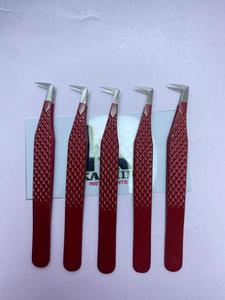 Pinces professionnelles anti-magnétiques en acier inoxydable rose bébé à 90 degrés, poignée confortable, extension de cils, débutants, professionnels, lisses - Product Image 4