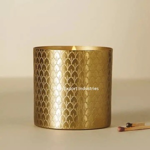 Tarro de vela de Metal de tendencia 2025 en acabado dorado para decoración de iluminación de fiesta de eventos en casa tarro de vela de hierro de forma redonda - Product Image 6