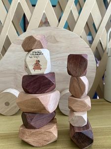 Tumi Ishi Balancing Stones: Elevate Your Playtime With These Handmade <b>Wooden</b> Rocks Designed for <b>Stacking</b> and Creativity - Product Image 2