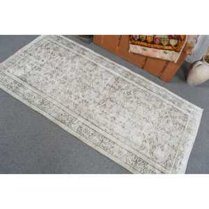 Tapis de 3,1 x 6,3 pieds, tapis vintage décoratif, tapis persan blanc - Product Image 3