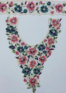 Majestic Net Fabric Indian Wear vestido Saree Kurti blusa sastrería elegante lentejuelas bordado parches con cuello hecho a mano - Product Image 3