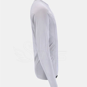 Camisas de compresión de alta calidad para hombre, peso ligero, ajustado, Color sólido, secado rápido, cuello redondo, ropa de entrenamiento hecha de algodón/Bambú - Product Image 2