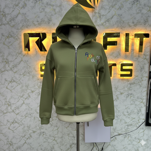 เสื้อฮู้ดซิปแบบสั่งทำขนาดใส่สบายเนื้อผ้าสดใหม่ล่าสุด - Product Image 1