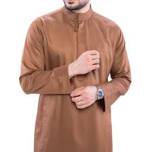 Thobe/Dishdasha pour hommes bleu ciel avec fermeture à glissière avant manches longueur cheville formelle religieuse tenue quotidienne tissu de qualité supérieure coupe confortable - Product Image 3