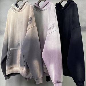 Sudadera con Capucha para Hombre, Estilo Vintage, Lavado, de Algodón Grueso y Cálido, Corte Regular, Diseño Sólido, para Invierno - Product Image 1