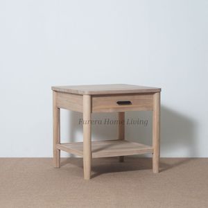 Mesita de Noche Moderna y Lujosa de Madera Maciza Ecológica con 1 Cajón para Dormitorio, Sala de Estar, Apartamento, Hotel - Product Image 1