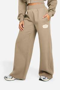 Ensemble de survêtement de jogging à jambe droite avec poches et pantalons de survêtement respirants pleine longueur pour femmes kaki Sports Bubble Slogan - Product Image 5